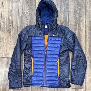 Quechua Men's Blue and Orange Puffer Jacket